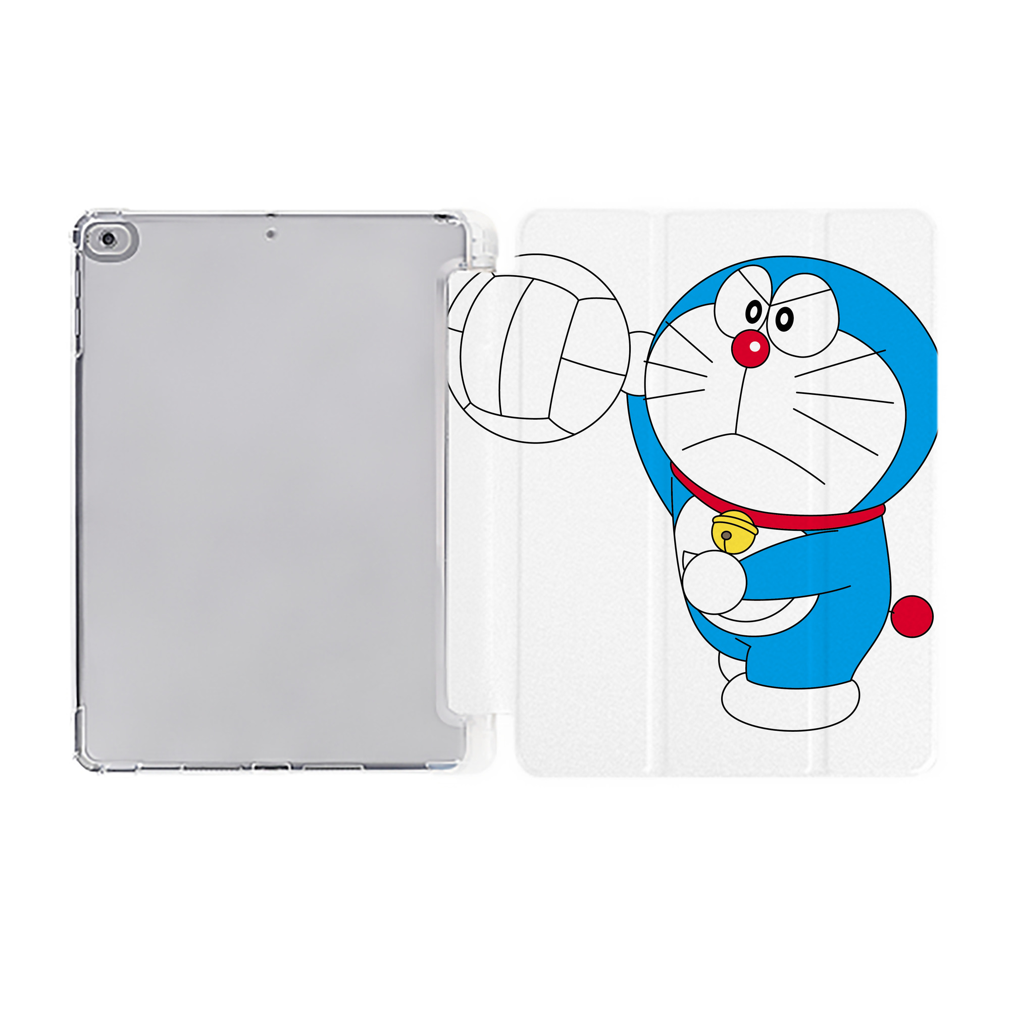 （画像用） ドラえもん Doraemon IPad ケース ペン収納付き 三つ折りスタンド PUレザー×シリコン 対応機種9.5/10.5/10.9インチ